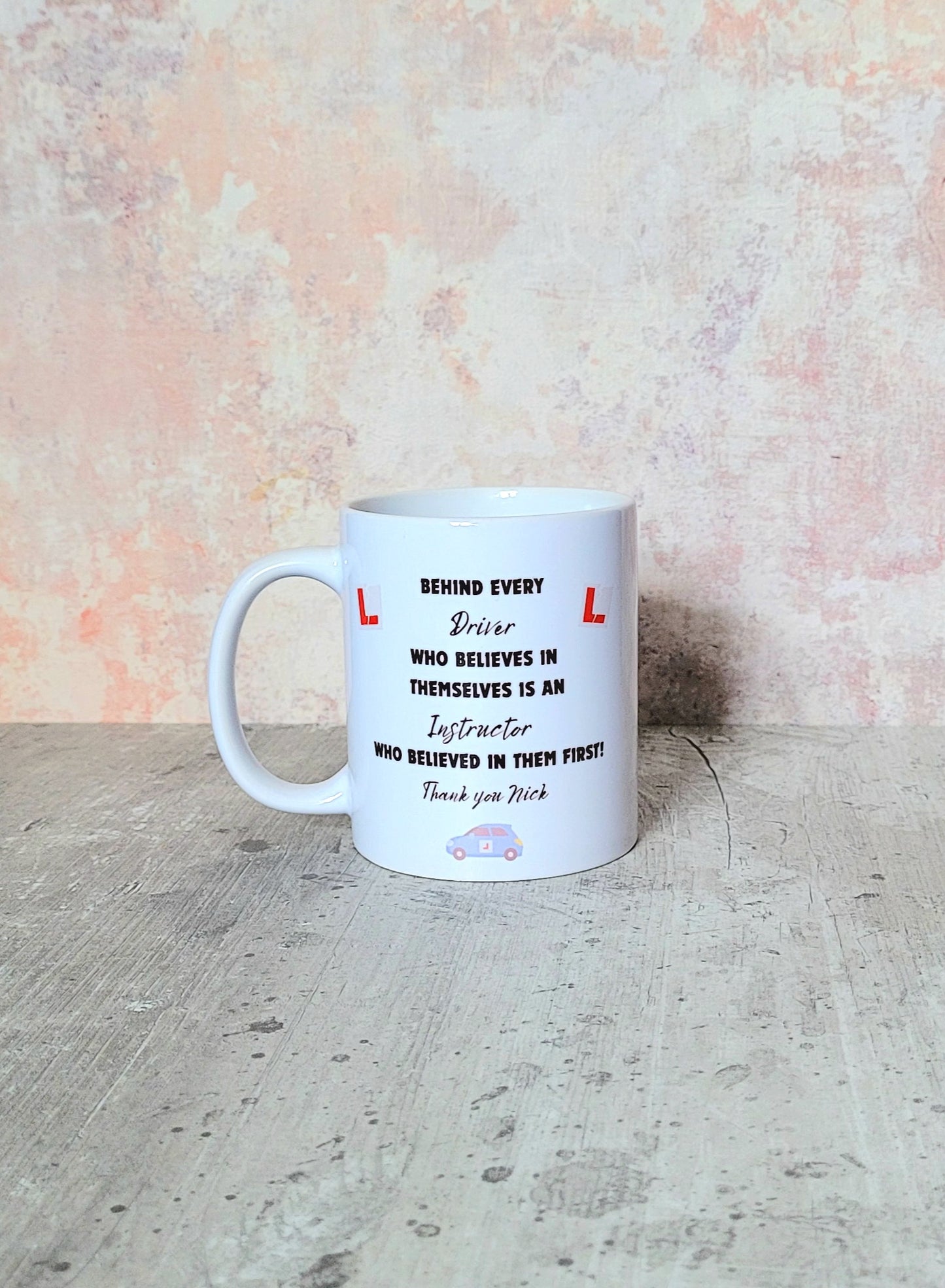 Unique gift for driving instructors – custom thank you coffee mug