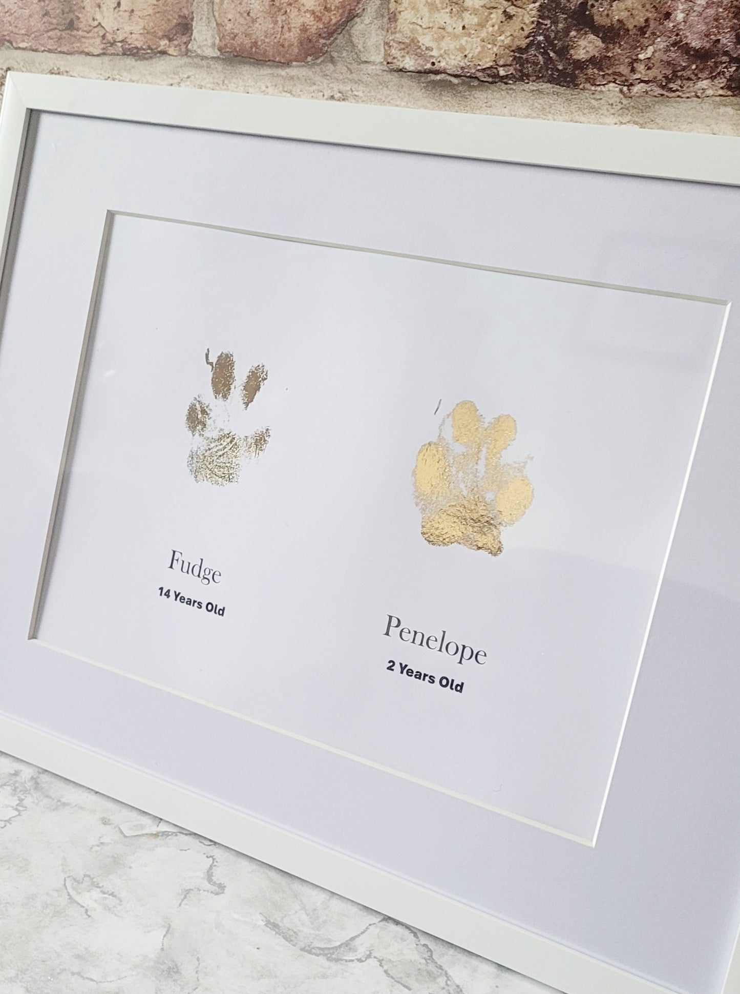 Personalised A4 Pet Paw Print in Frame - Unique Keepsake Gift