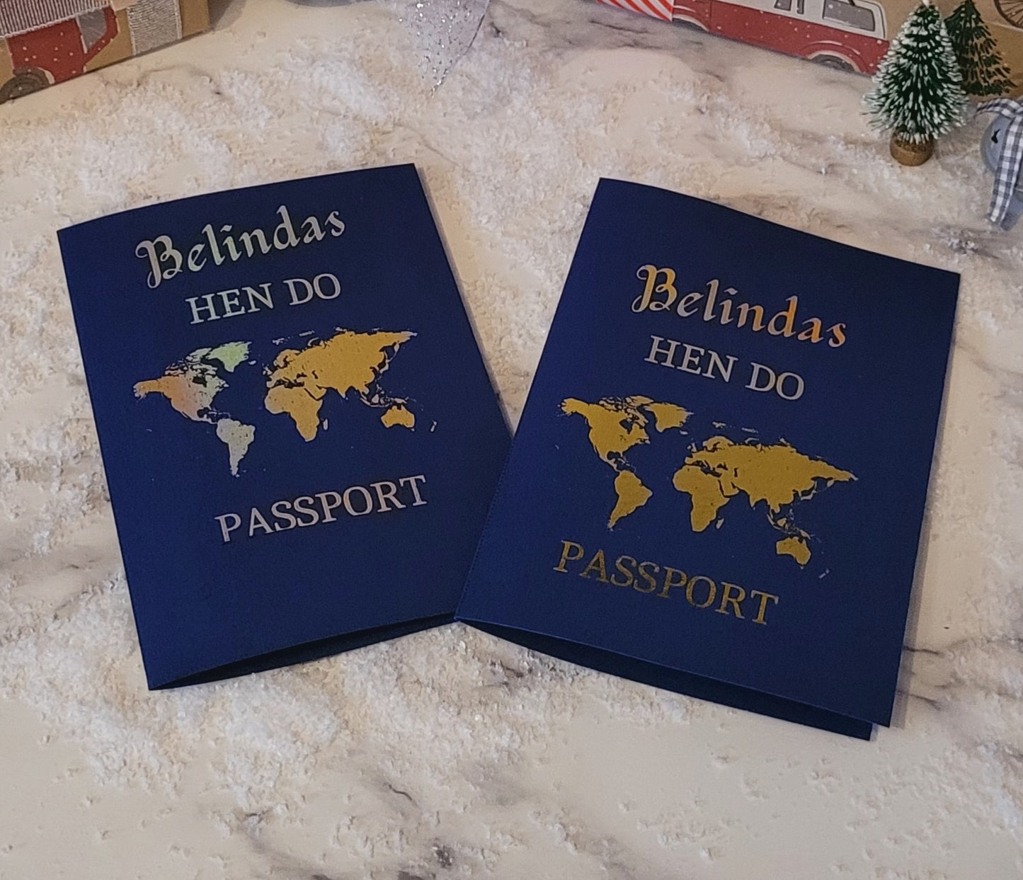 Personalised Hen/Stag Passport Foil Invitations With Scratch & Reveal.