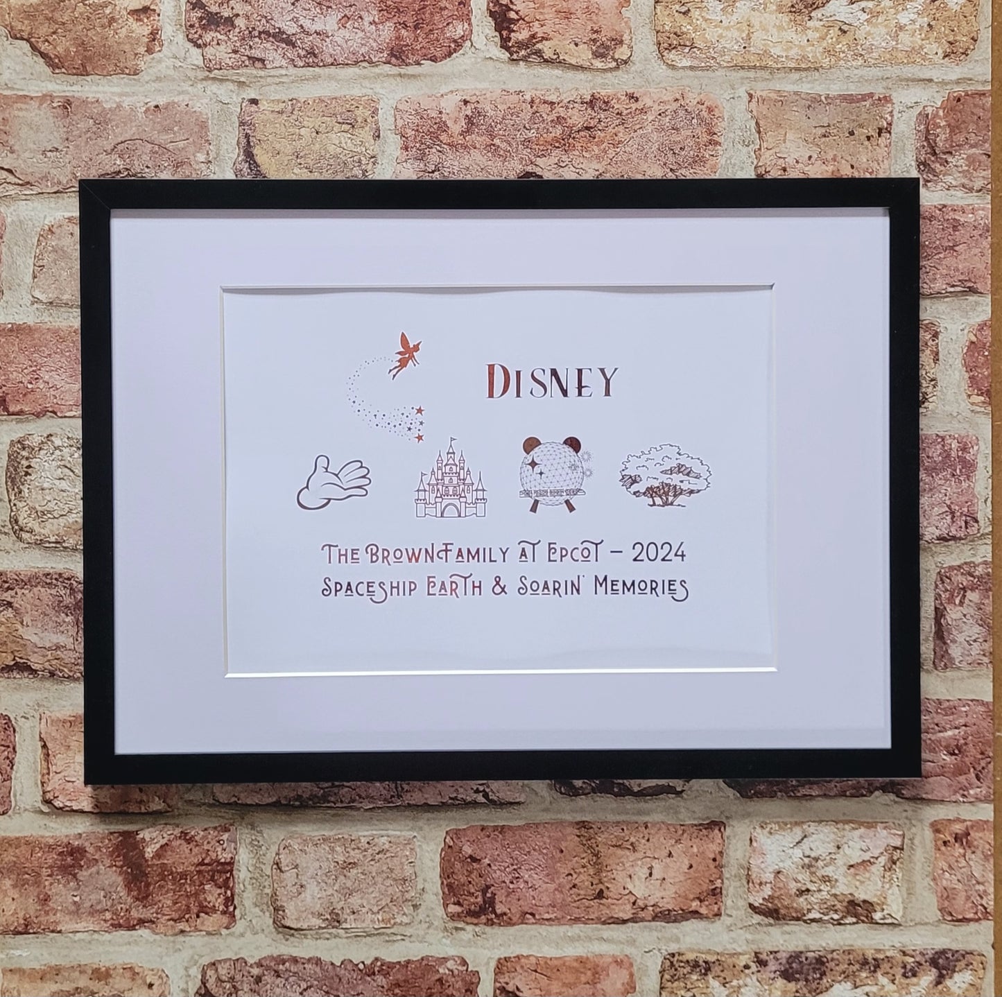 Personalised Disney-Inspired Foil Print in Frame – Magical Family Keepsake