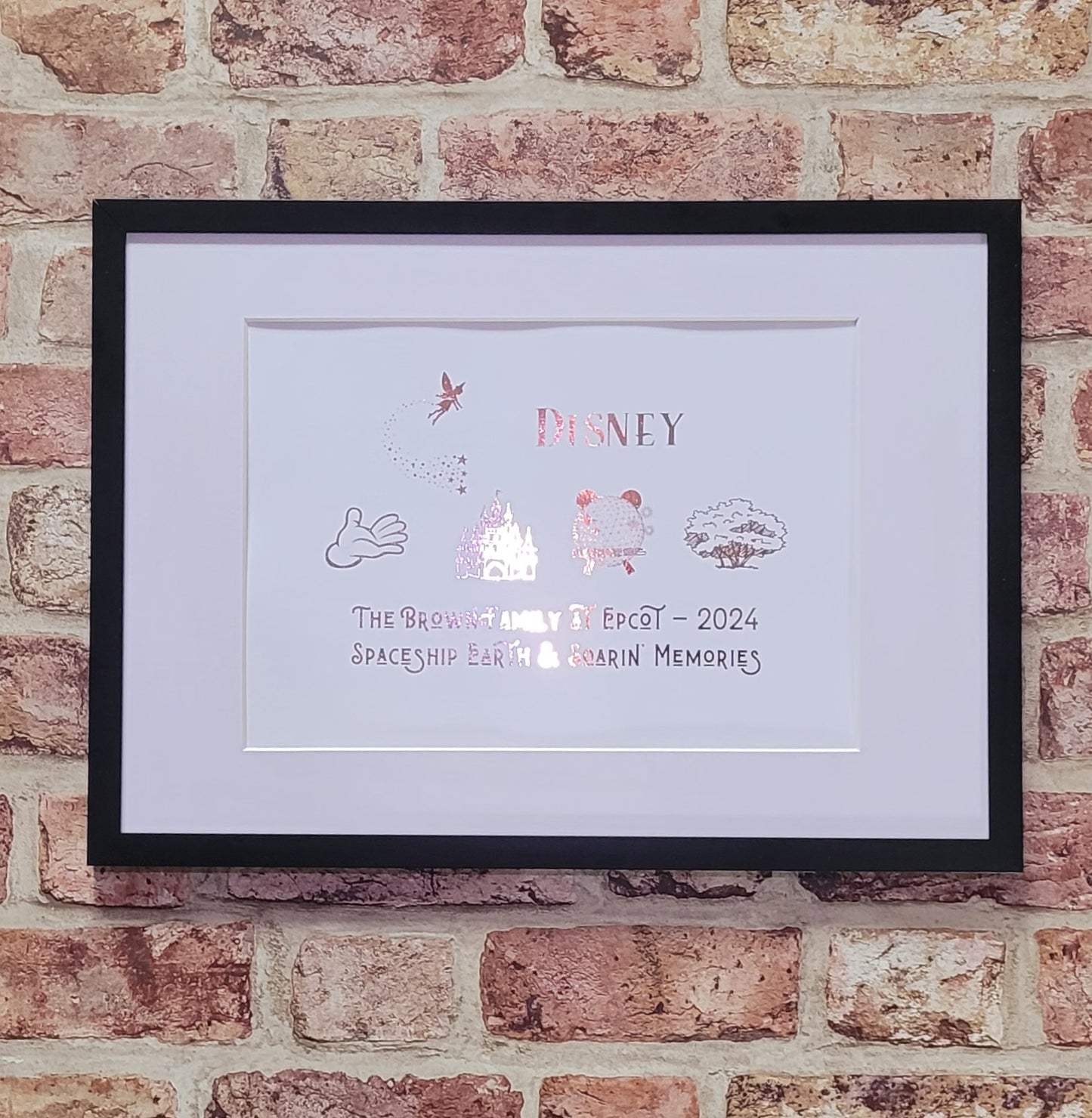 Personalised Disney-Inspired Foil Print in Frame – Magical Family Keepsake