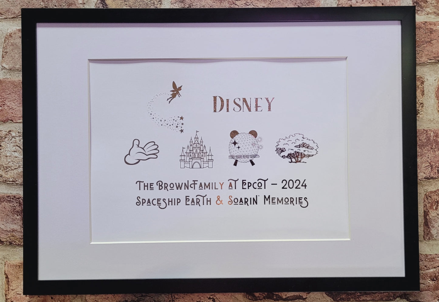 Personalised Disney-Inspired Foil Print in Frame – Magical Family Keepsake