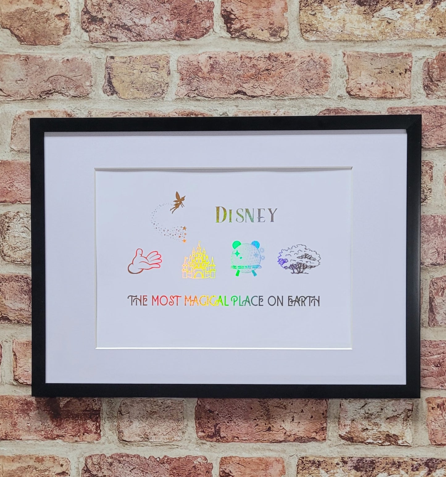 Personalised Disney-Inspired Foil Print in Frame – Magical Family Keepsake
