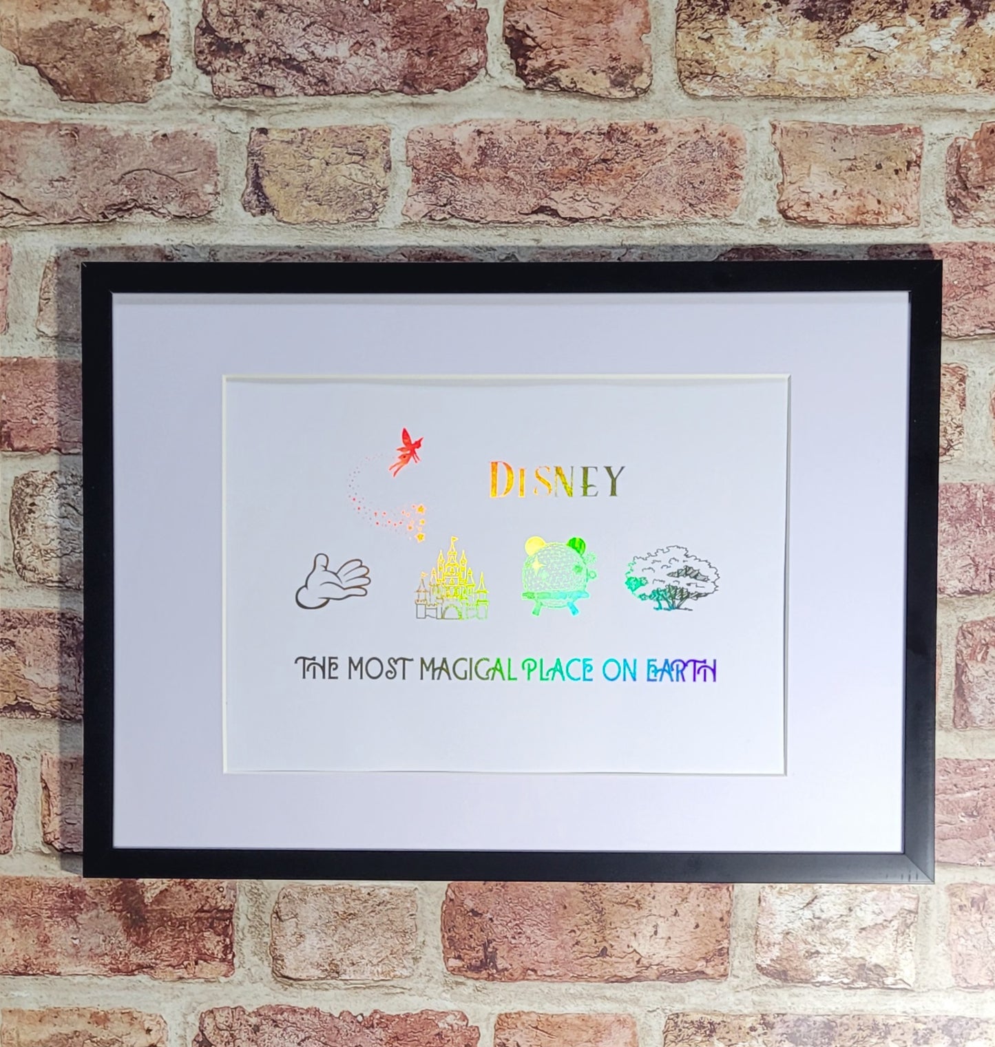 Personalised family Disney trip framed print, black frame detail,
The most magical place in earth
