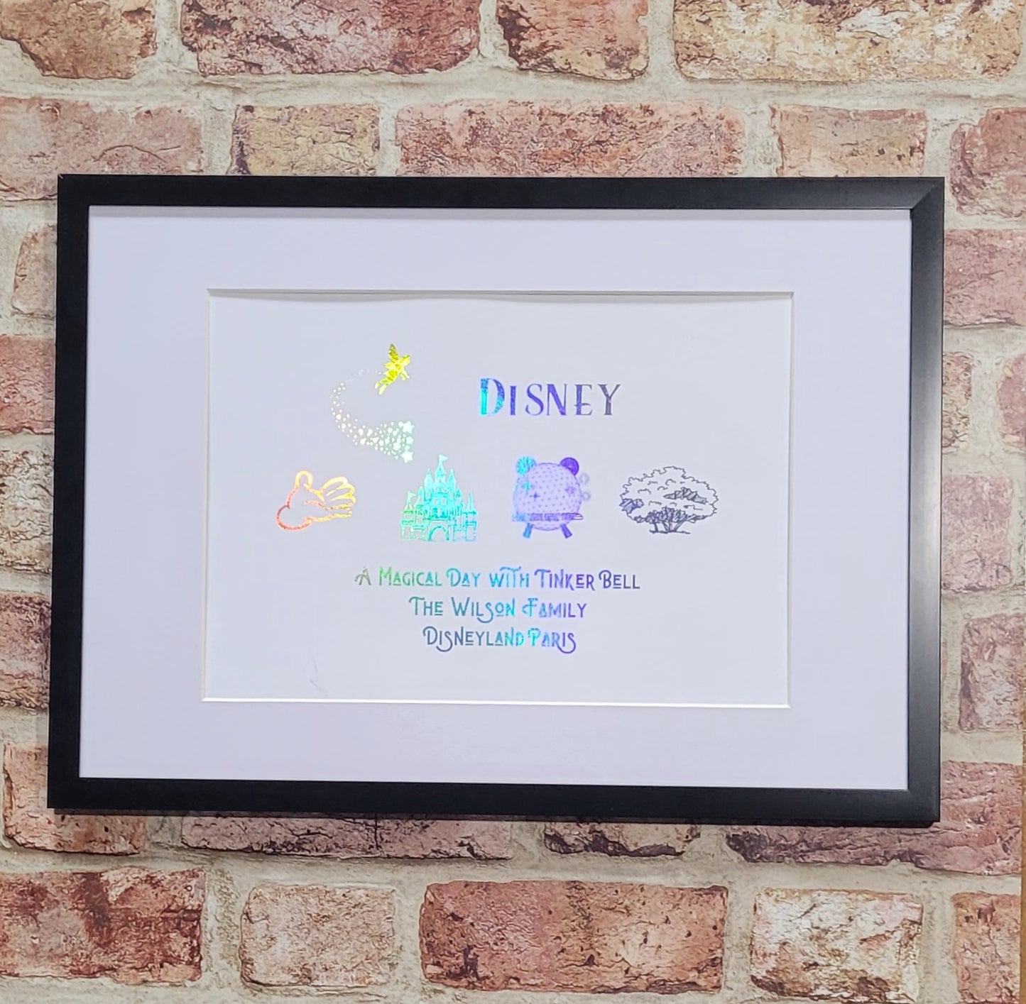 Personalised Disney-Inspired Foil Print in Frame – Magical Family Keepsake