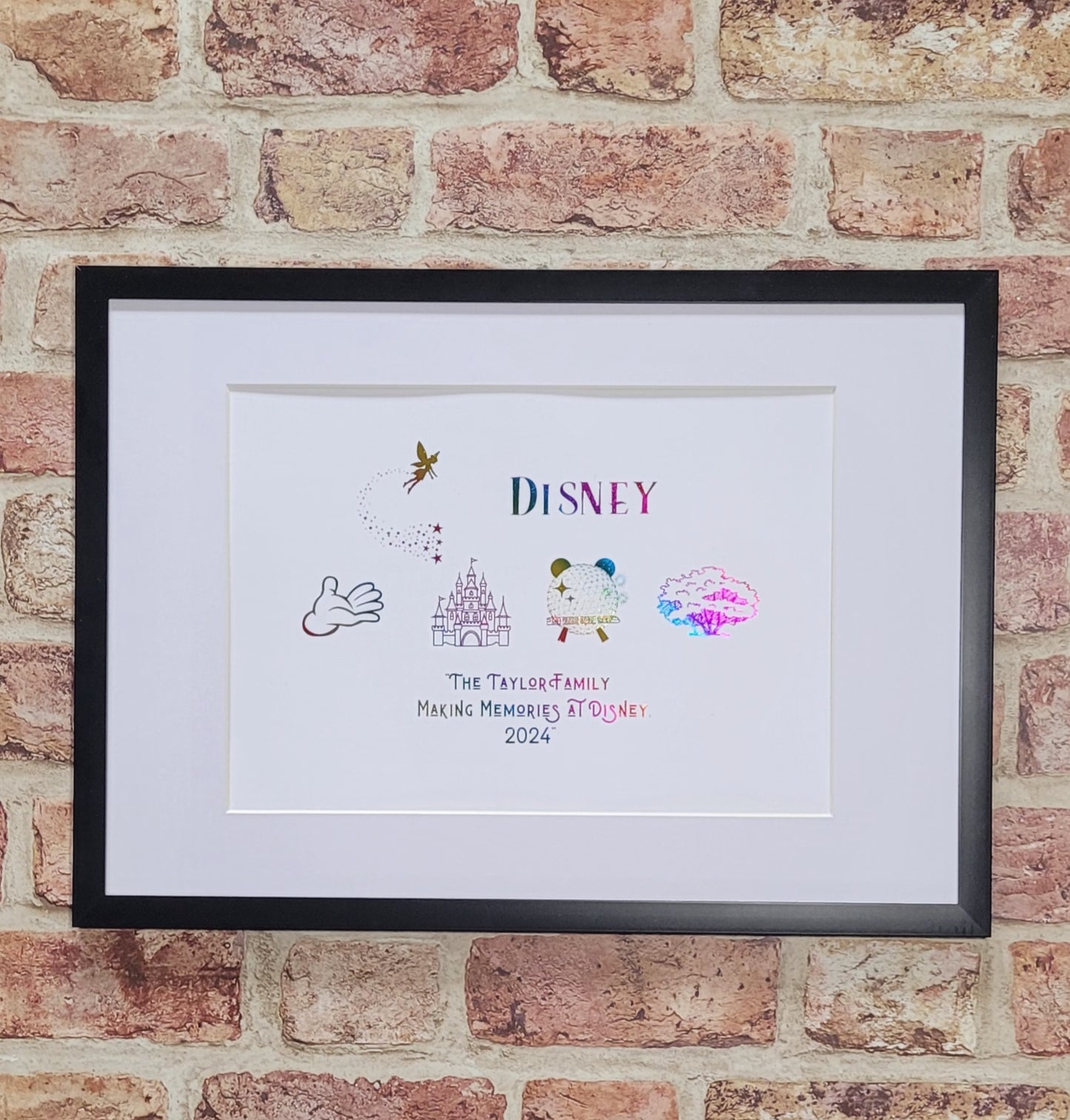 Personalised Disney-Inspired Foil Print in Frame – Magical Family Keepsake