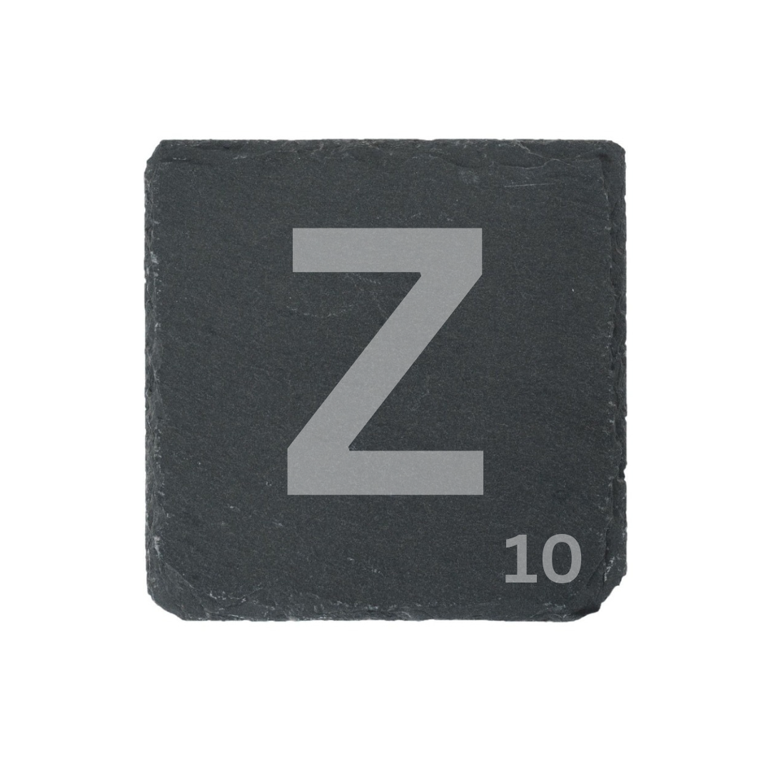 Engraved alphabet slate coaster letter Z