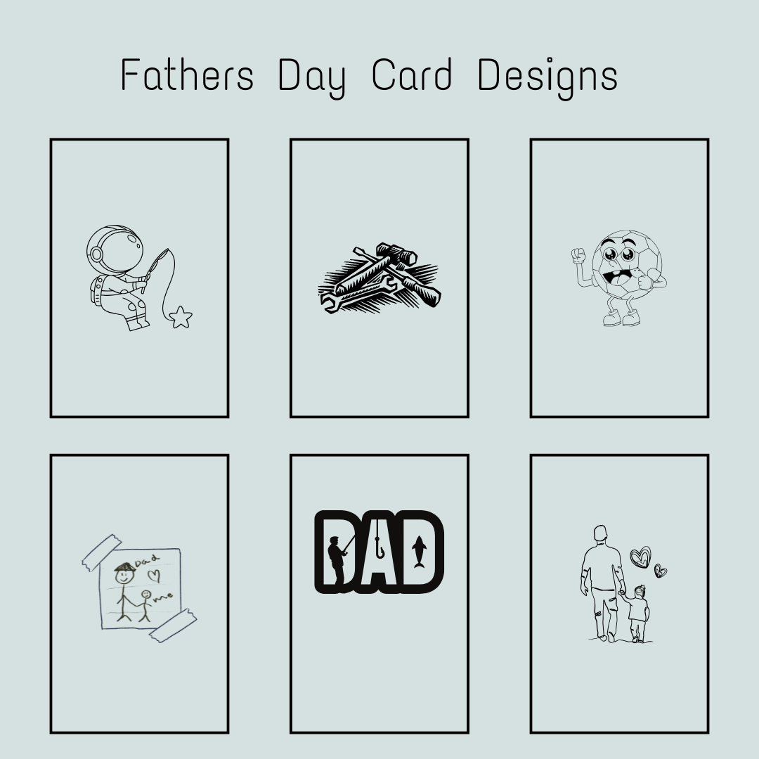 Personalised wooden Father’s Day card engraved space design