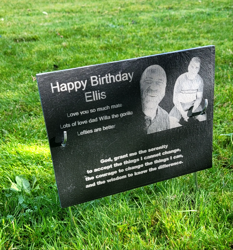 Birthday message custom heartfelt memorial slate