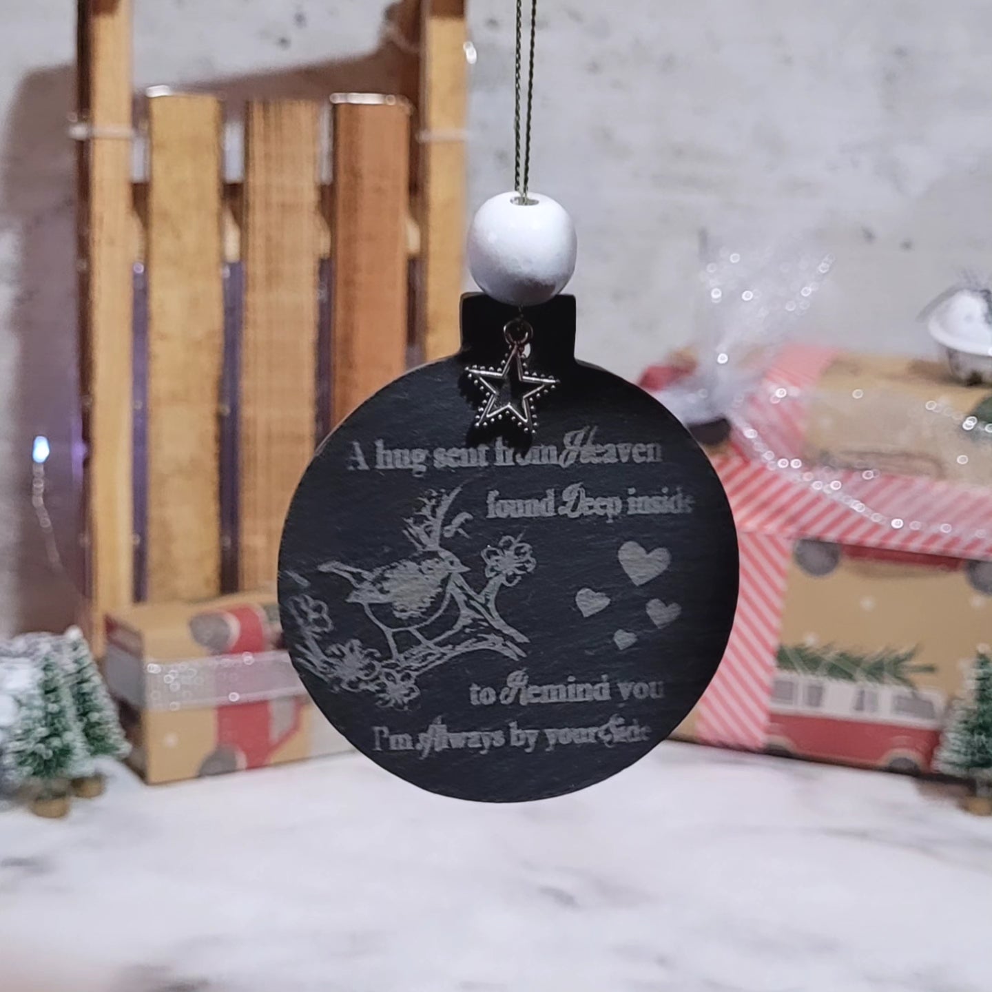 Christmas tree ornament for a loved one in heaven