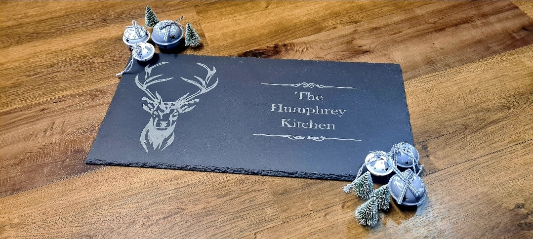 Personalised engraved slate board for kitchen