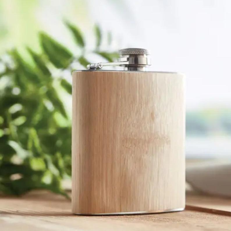 Personalised Engraved Wooden Hip Flask