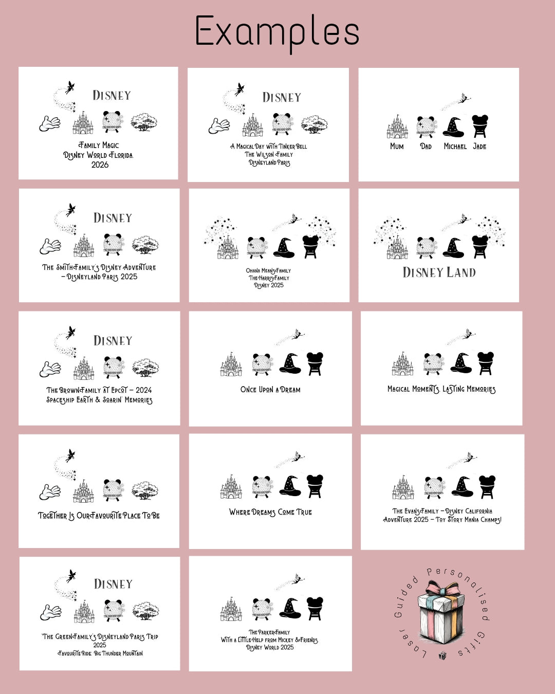 Examples of Disney themed designs