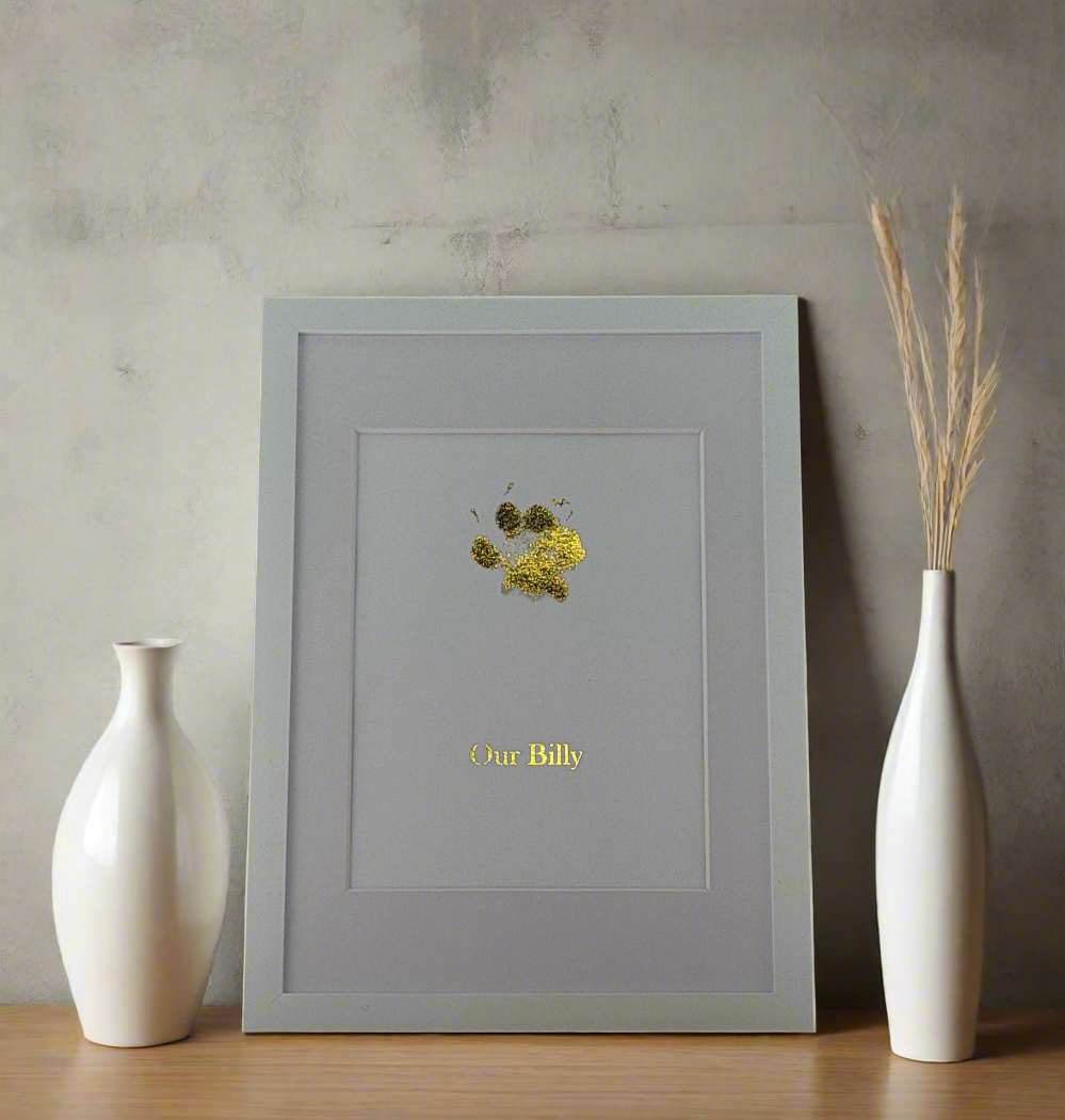 Personalised A4 Pet Paw Print in Frame - Unique Keepsake Gift