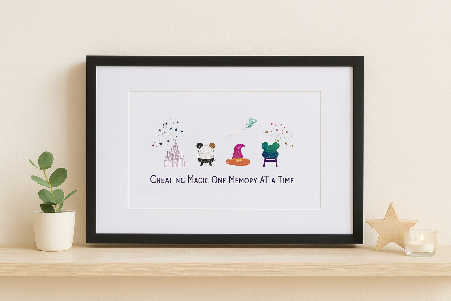 Personalised Disney-Inspired Foil Print in Frame – Magical Family Keepsake