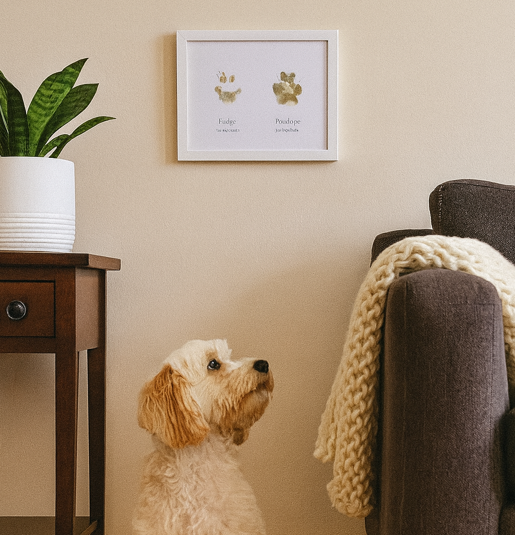 Personalised A4 Pet Paw Print in Frame - Unique Keepsake Gift