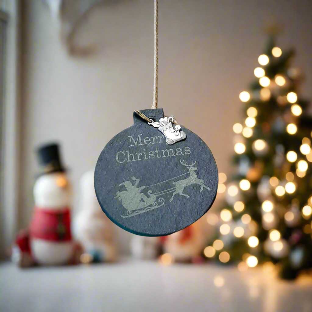 merry christmas round ornament
