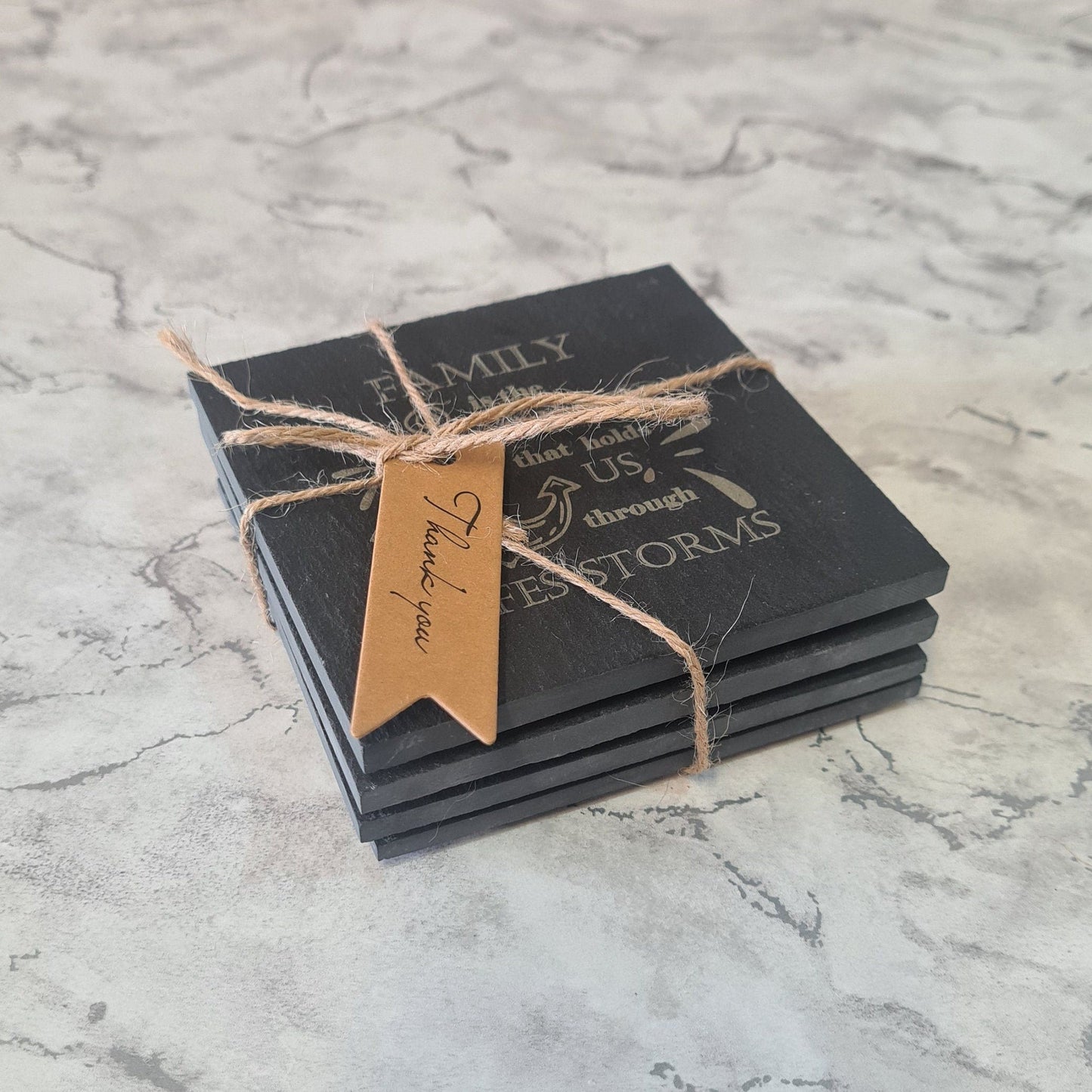 set of 4 slate coasters