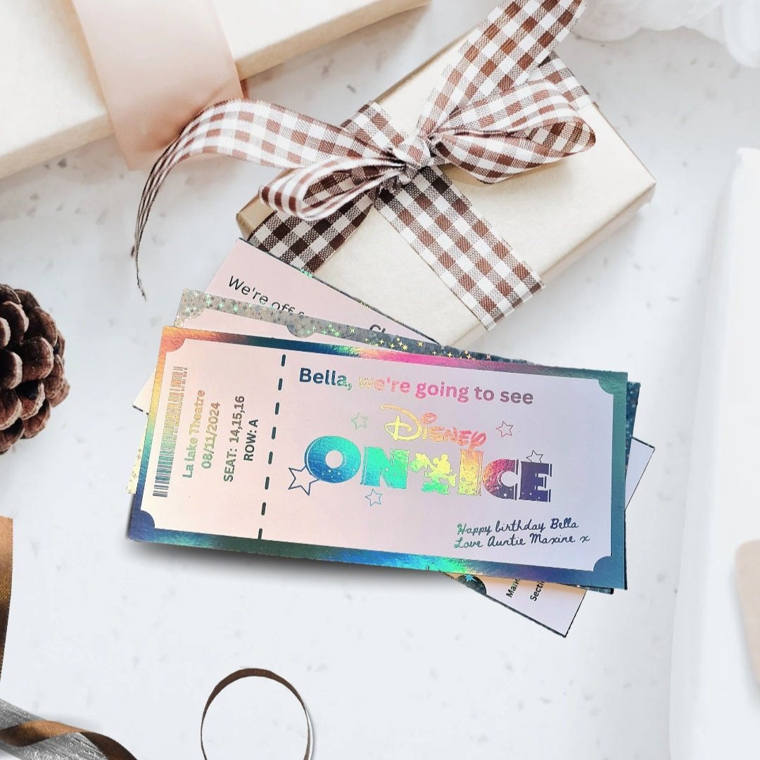 Custom foil event ticket surprise gift voucher