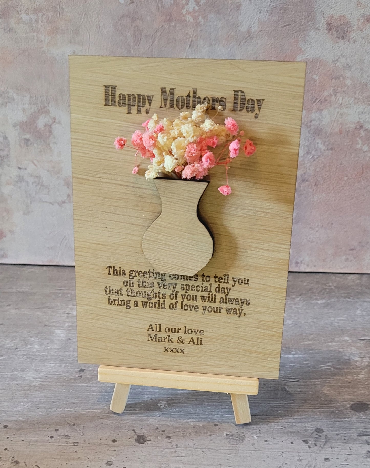 3D Personalised Wooden Mothers Day Cards – Specially Engraved For Mums