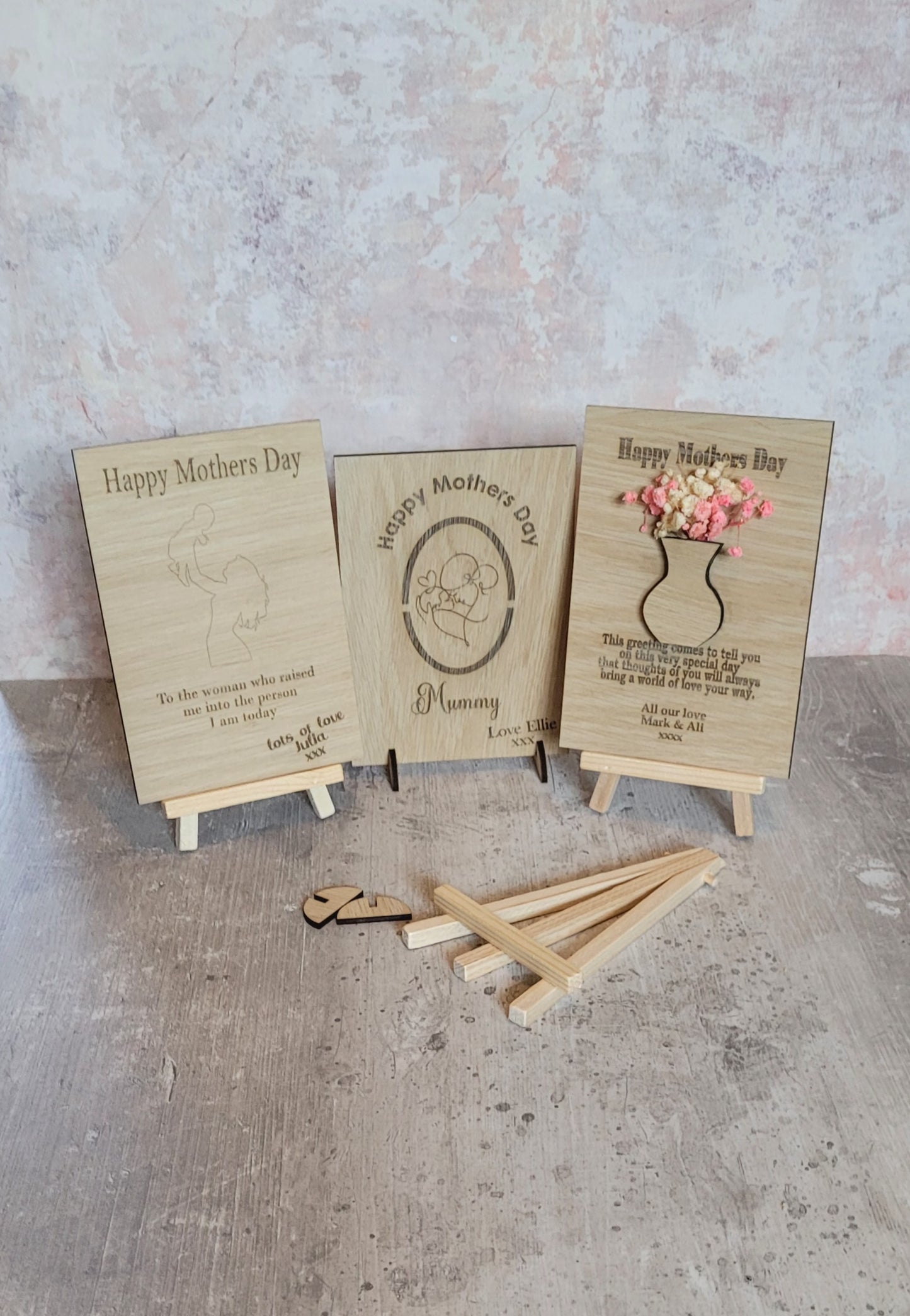 3D Personalised Wooden Mothers Day Cards – Specially Engraved For Mums