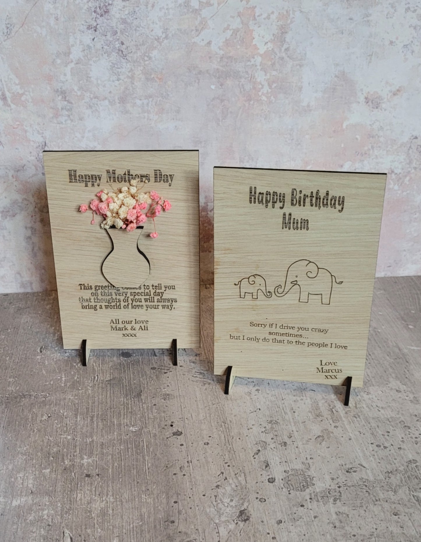 3D Personalised Wooden Mothers Day Cards – Specially Engraved For Mums