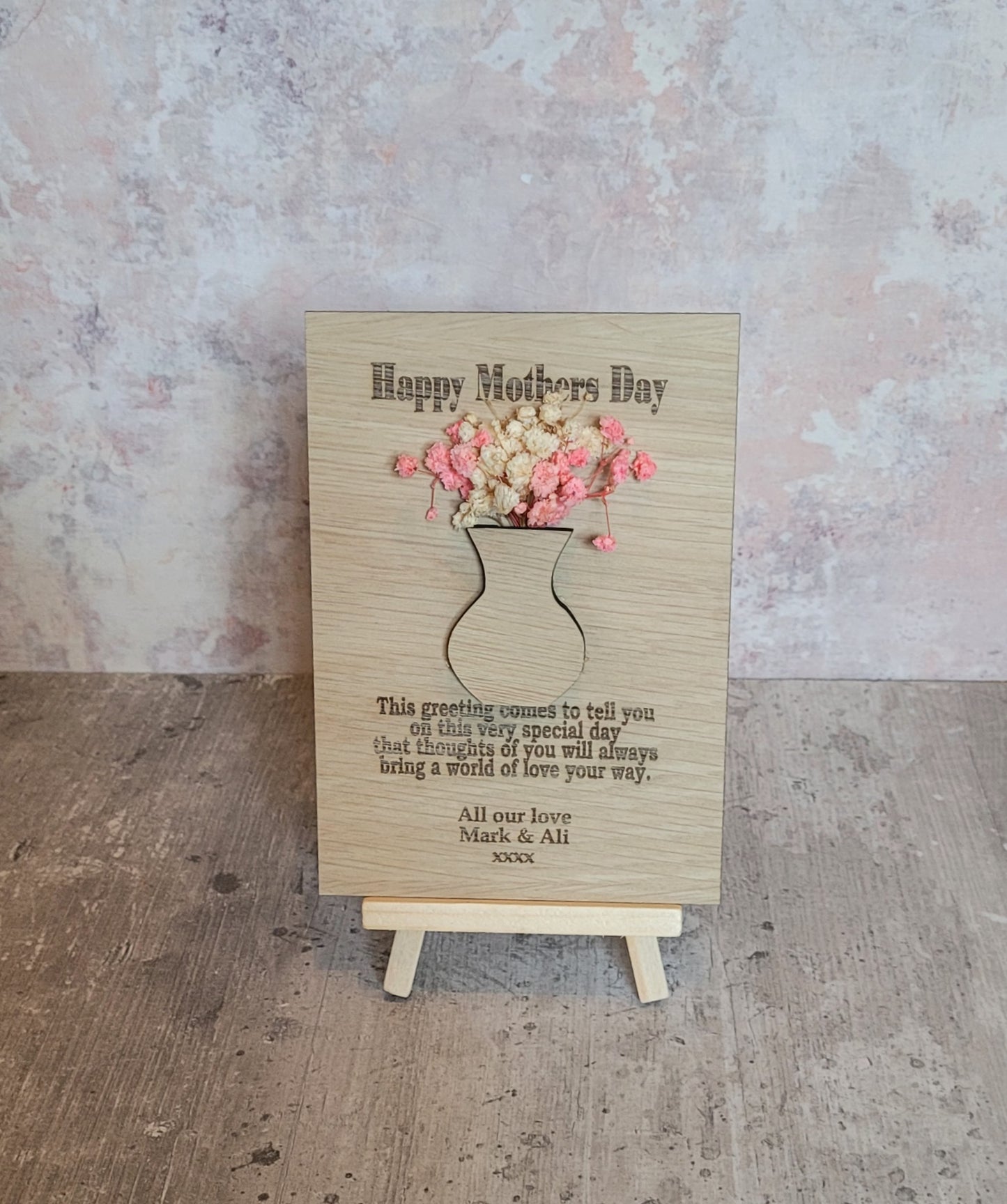 3D Personalised Wooden Mothers Day Cards – Specially Engraved For Mums