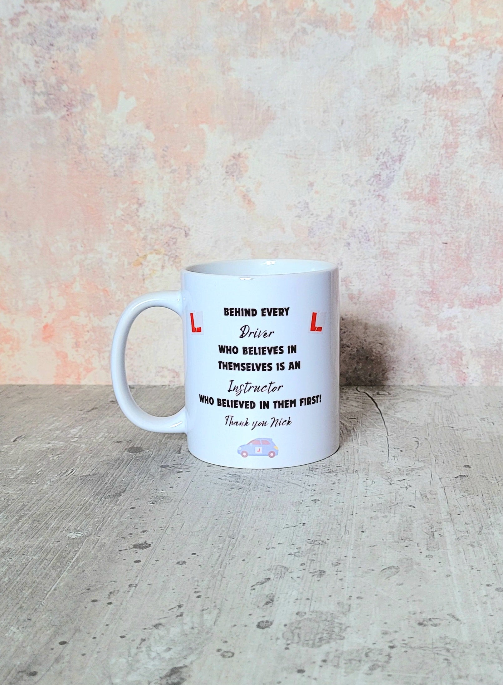 Unique gift for driving instructors – custom thank you coffee mug
