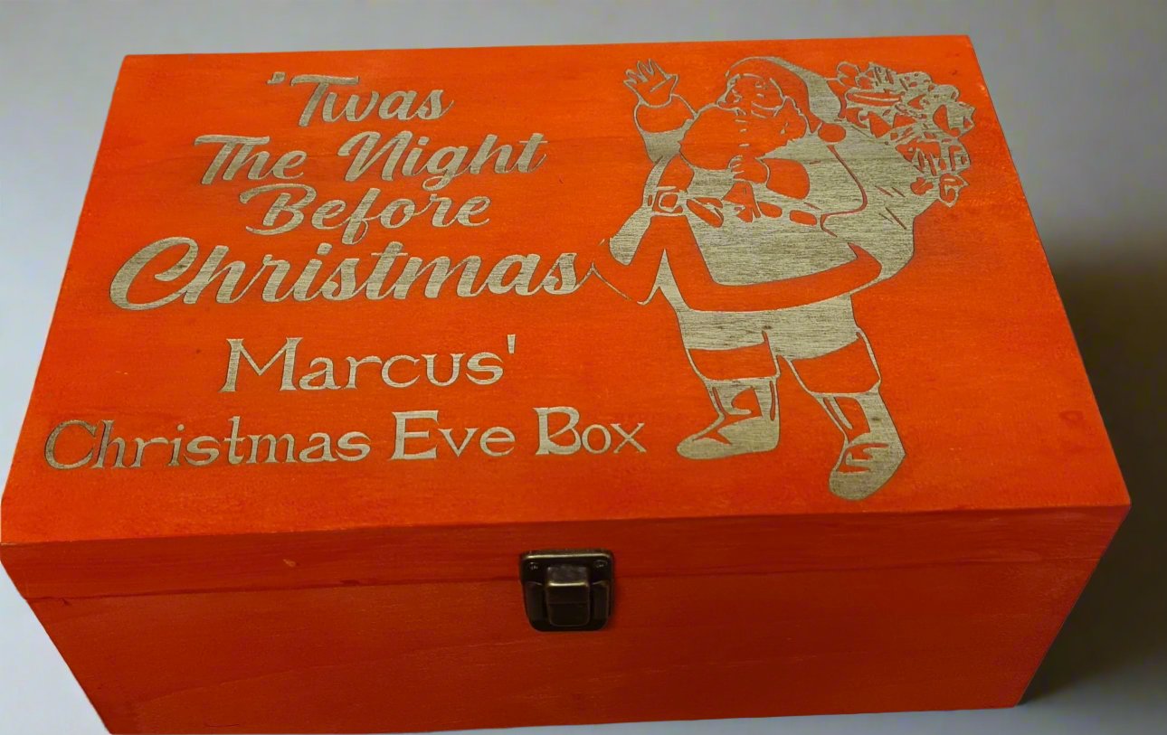 red santa box personalised 