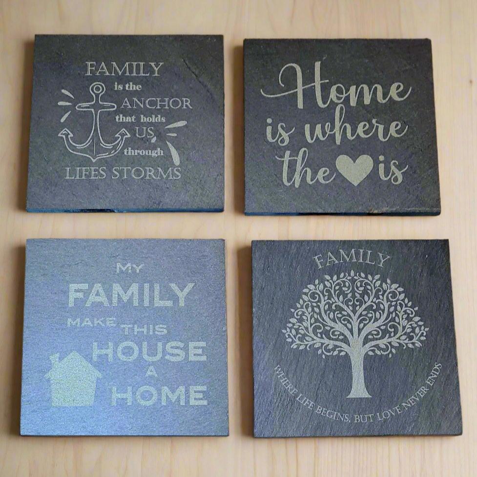 Personalised Home Slate Coasters