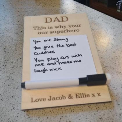 dad mini wipe note board with magnets for fridge