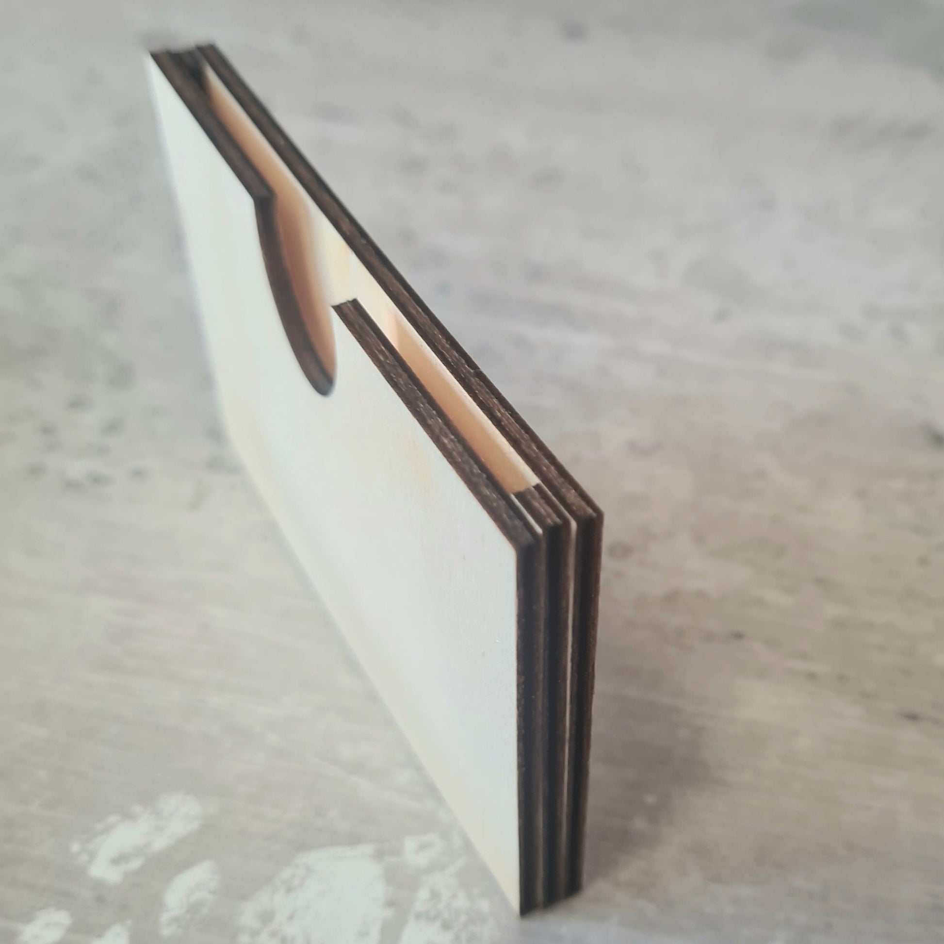 back of the gift card holder with space for an engraved handwritten message