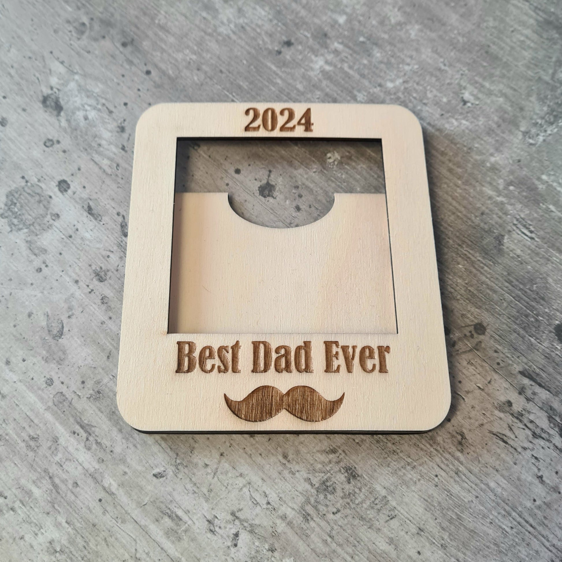 mustache best dad ever magnet photo frame for fridge