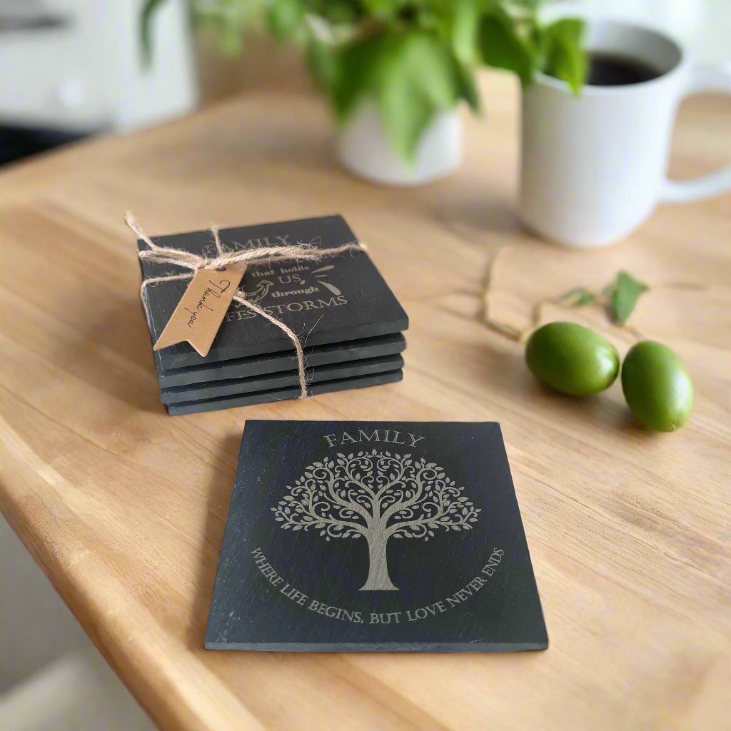 Personalised Home Slate Coasters