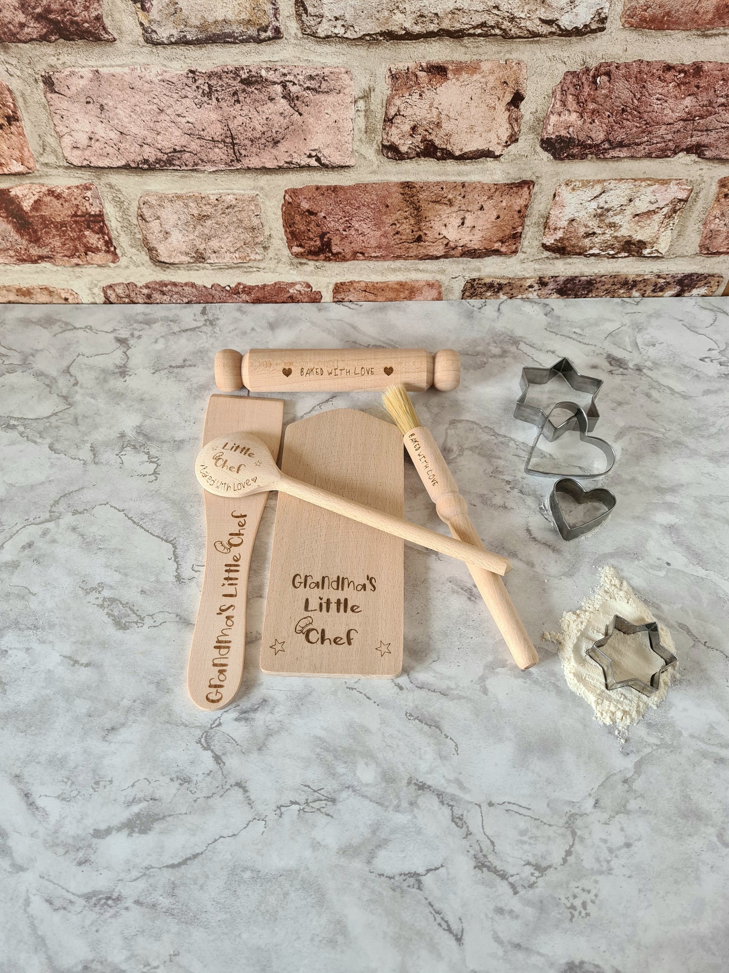 Childrens Personalised Wooden Baking Set