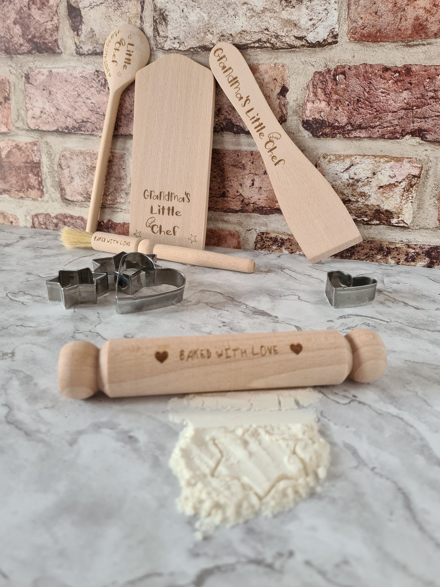 Childrens Personalised Wooden Baking Set