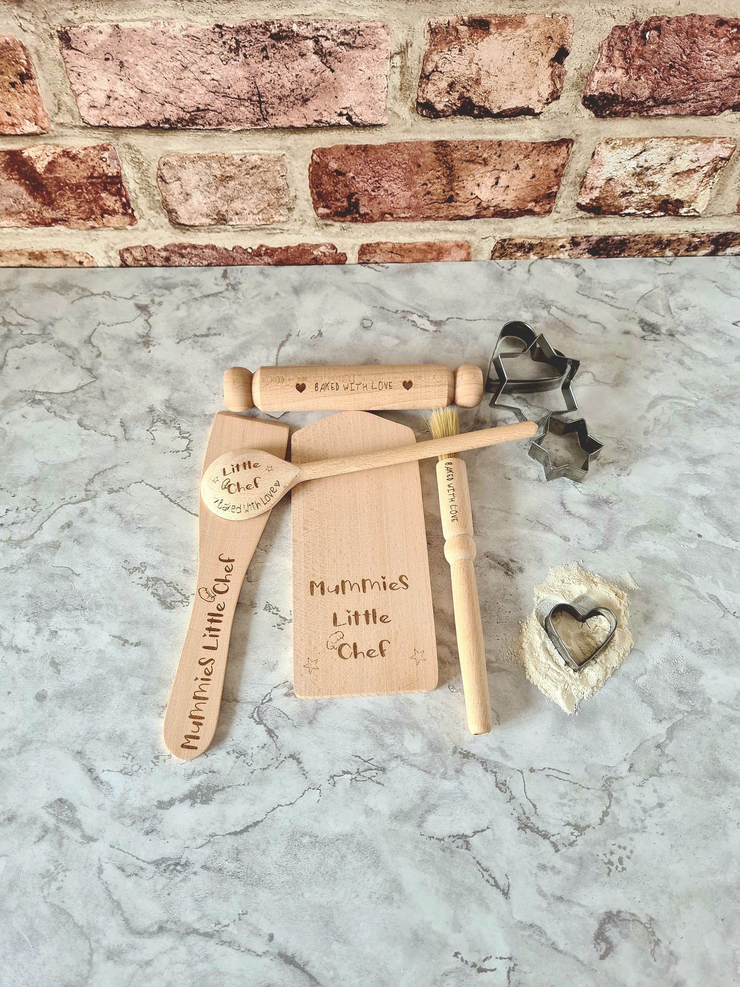 Childrens Personalised Wooden Baking Set