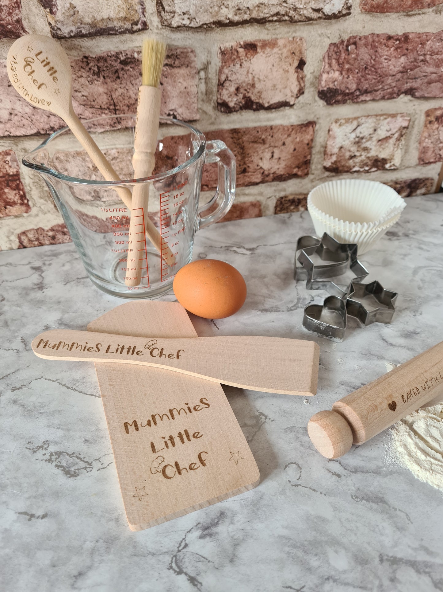 Childrens Personalised Wooden Baking Set