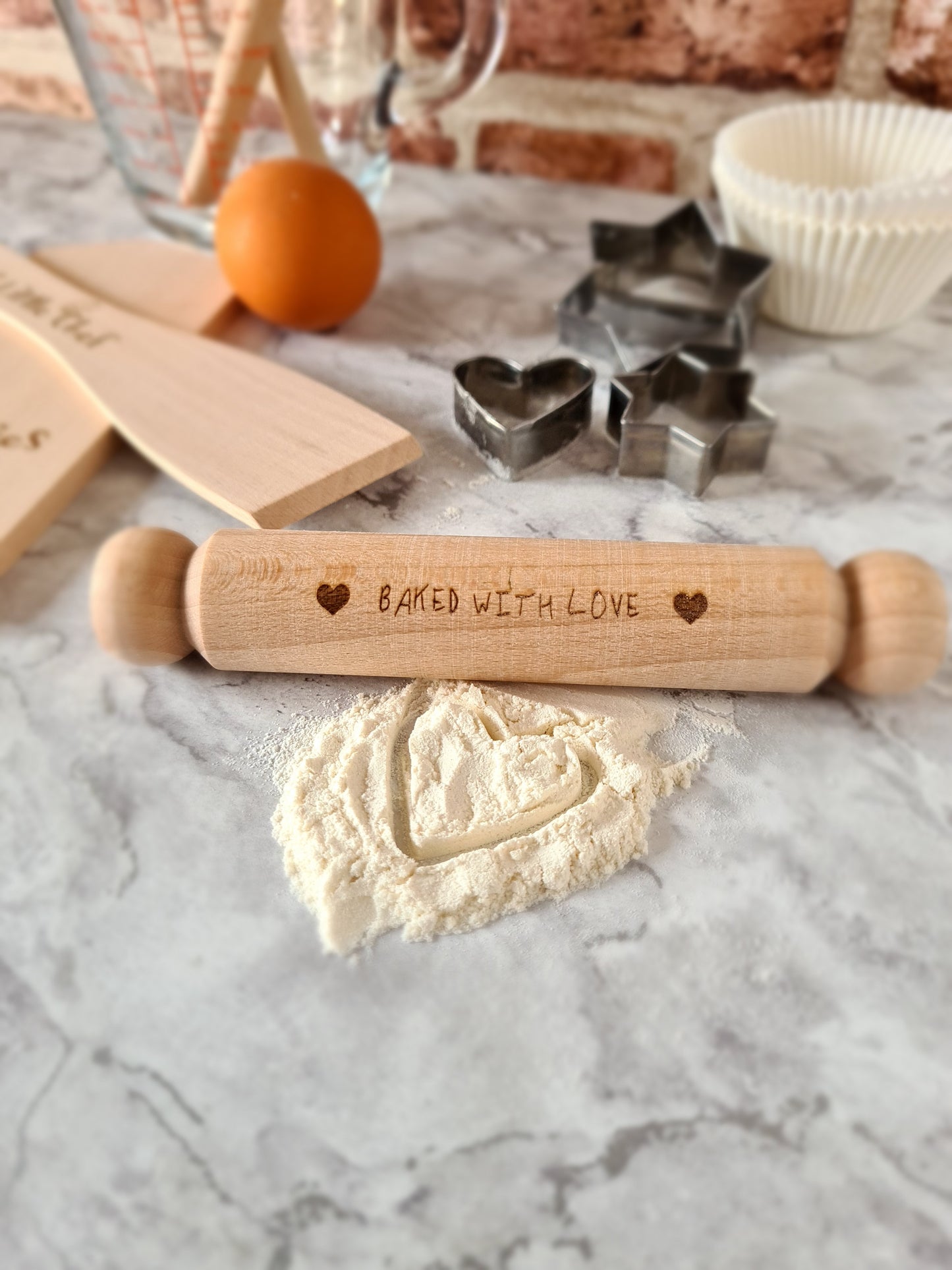 Childrens Personalised Wooden Baking Set