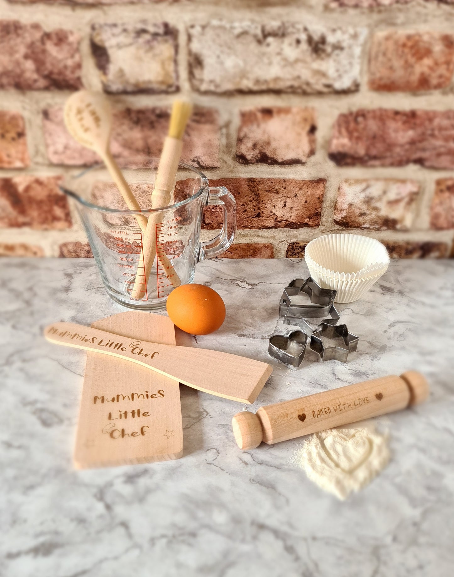 Childrens Personalised Wooden Baking Set