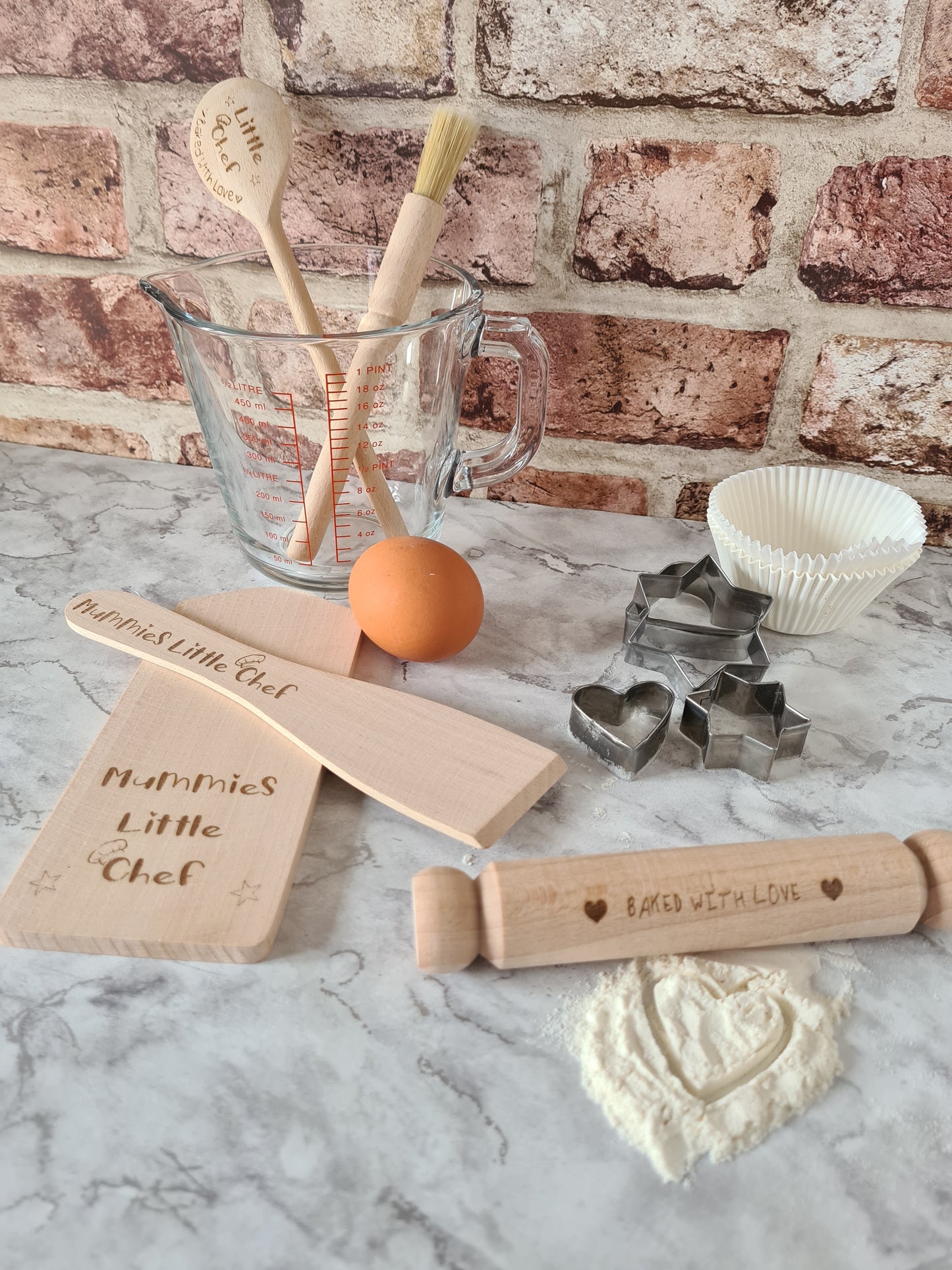 Childrens Personalised Wooden Baking Set