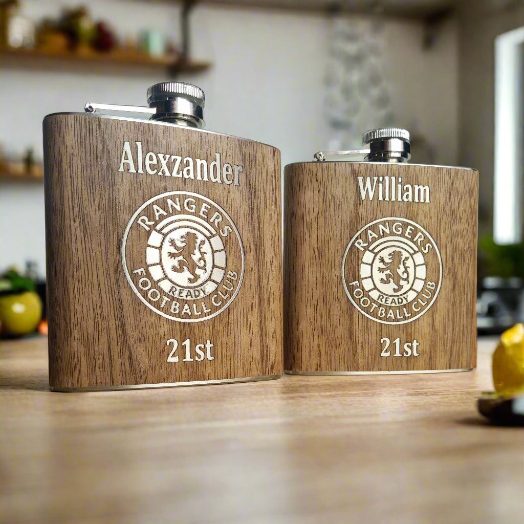 21st birthday personalised flasks