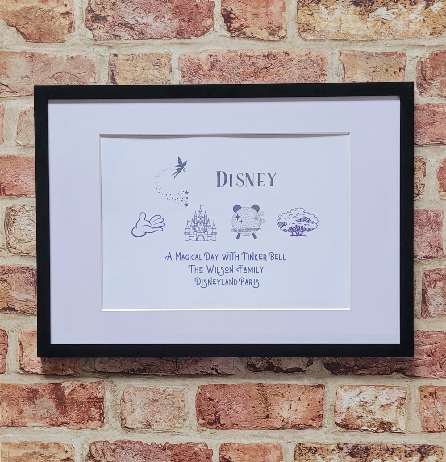Customisable foil Disney print gift in frame, perfect for Disney lovers
