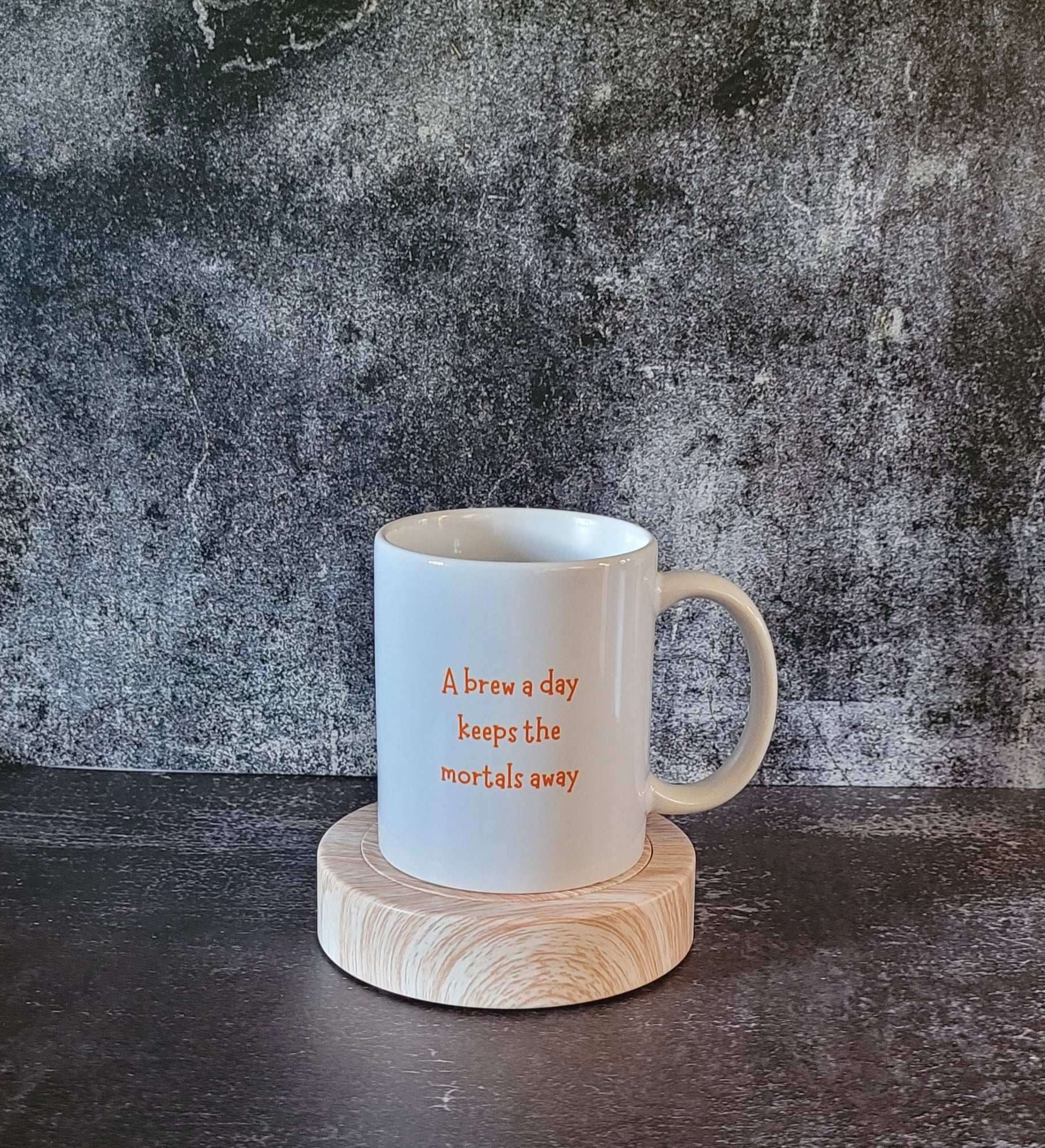 Halloween themed coffee mug with two-sided design.