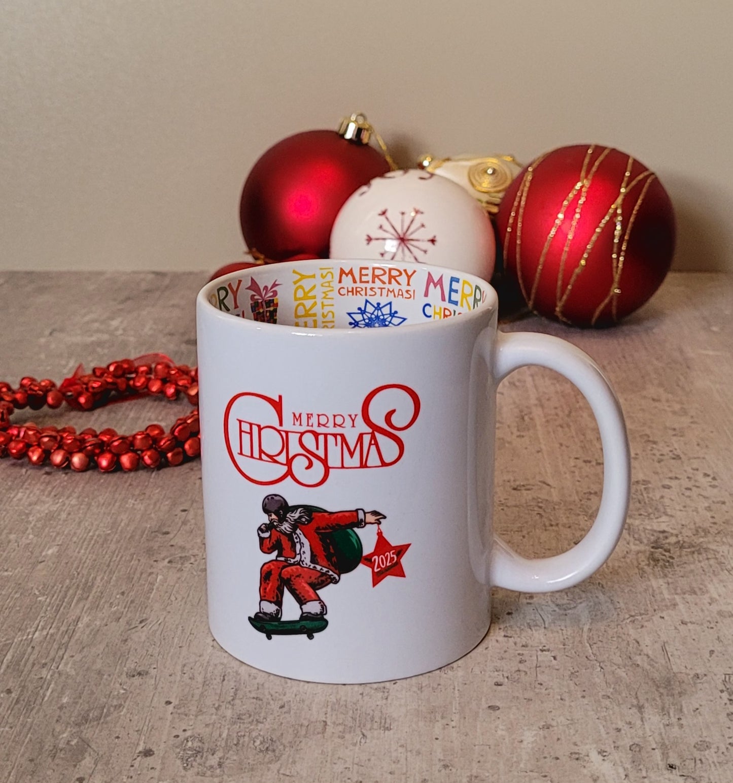 Personalised Christmas Mug with Inside Print | Custom Name & Hobby Design | Unique Gift UK