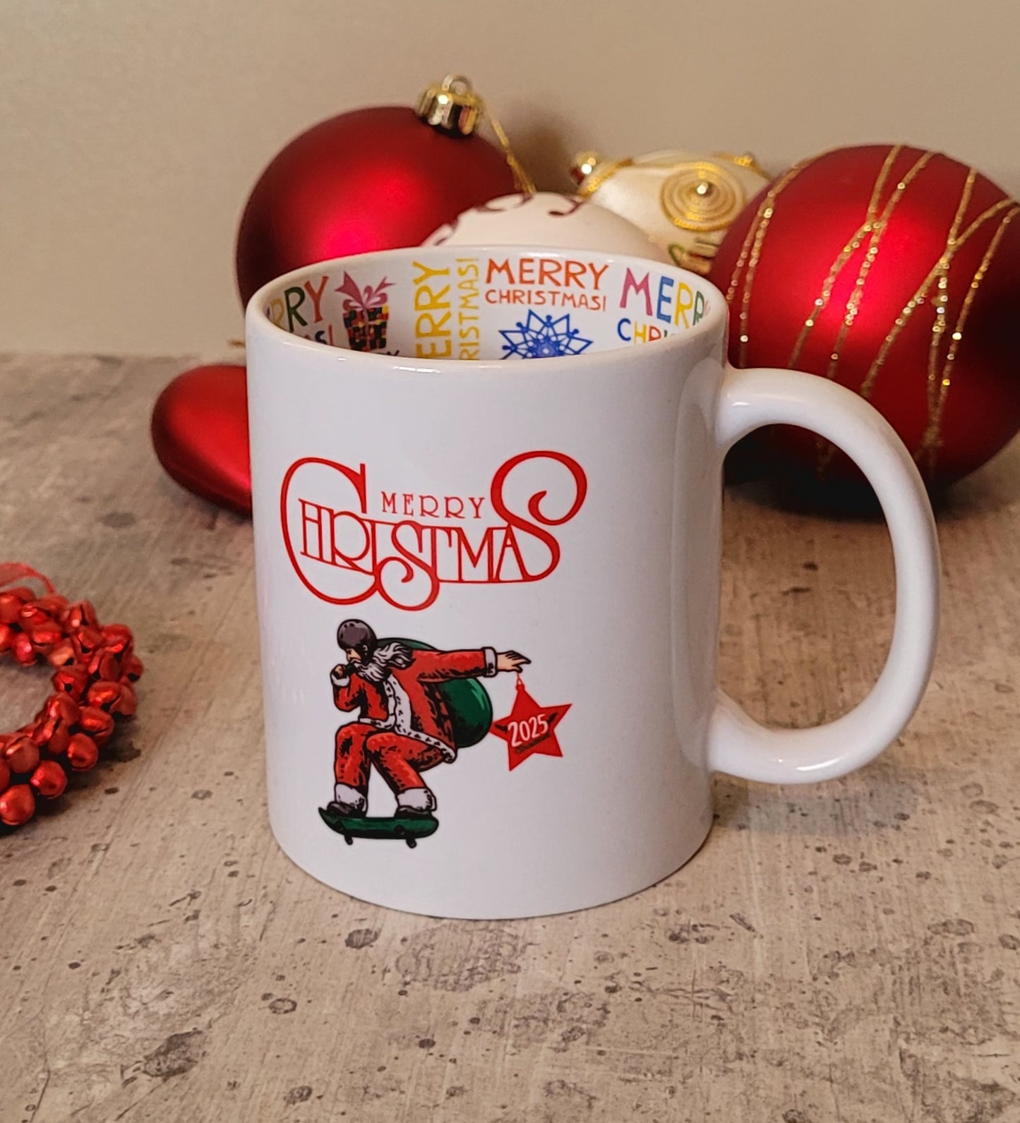 Personalised Christmas Mug with Inside Print | Custom Name & Hobby Design | Unique Gift UK