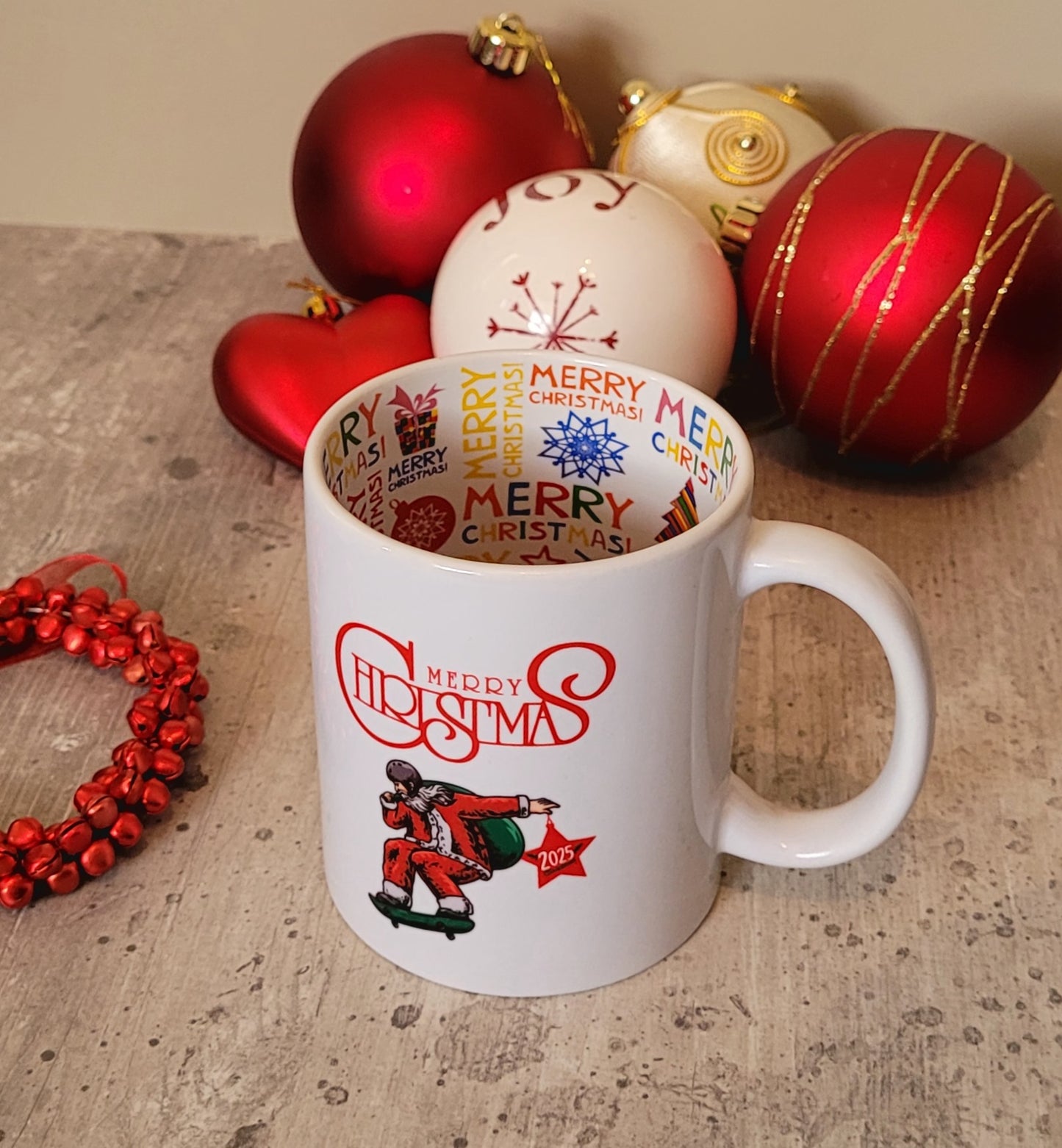 Personalised Christmas Mug with Inside Print | Custom Name & Hobby Design | Unique Gift UK