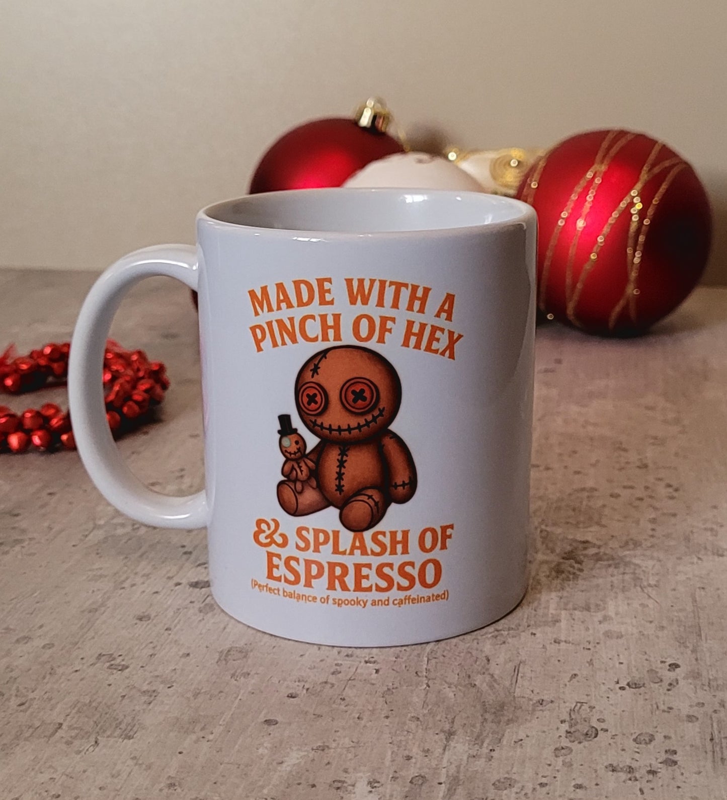 Made with a Pinch of Hex & Splash of Espresso Mug | Spooky Cute Coffee Gift UK