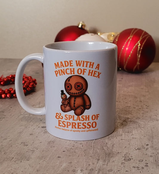 Made with a Pinch of Hex & Splash of Espresso Mug | Spooky Cute Coffee Gift UK