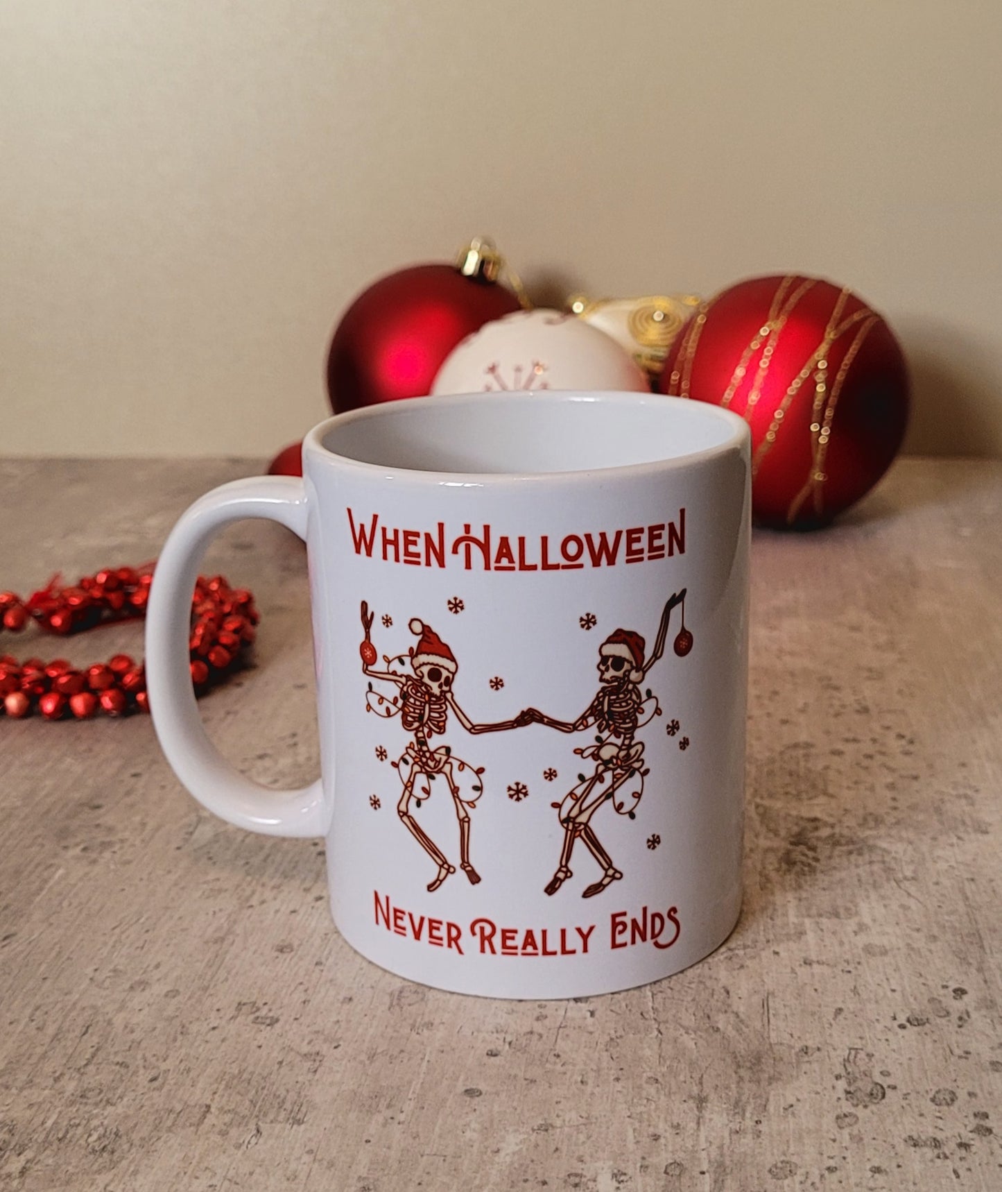 Merry & Fright Gothic Christmas Mug – Skull Santa Design | Spooky Xmas Gift UK